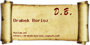 Drabek Borisz névjegykártya